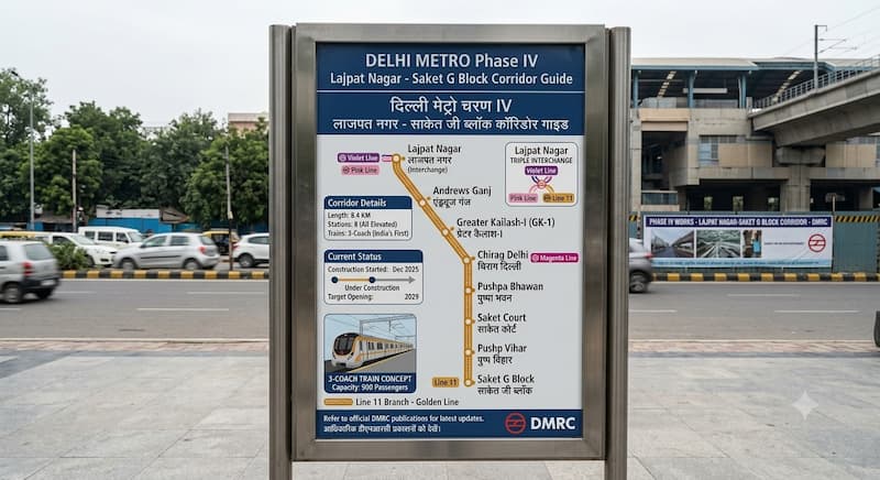 Delhi Metro Phase IV Lajpat Nagar-Saket Corridor Guide (2026)